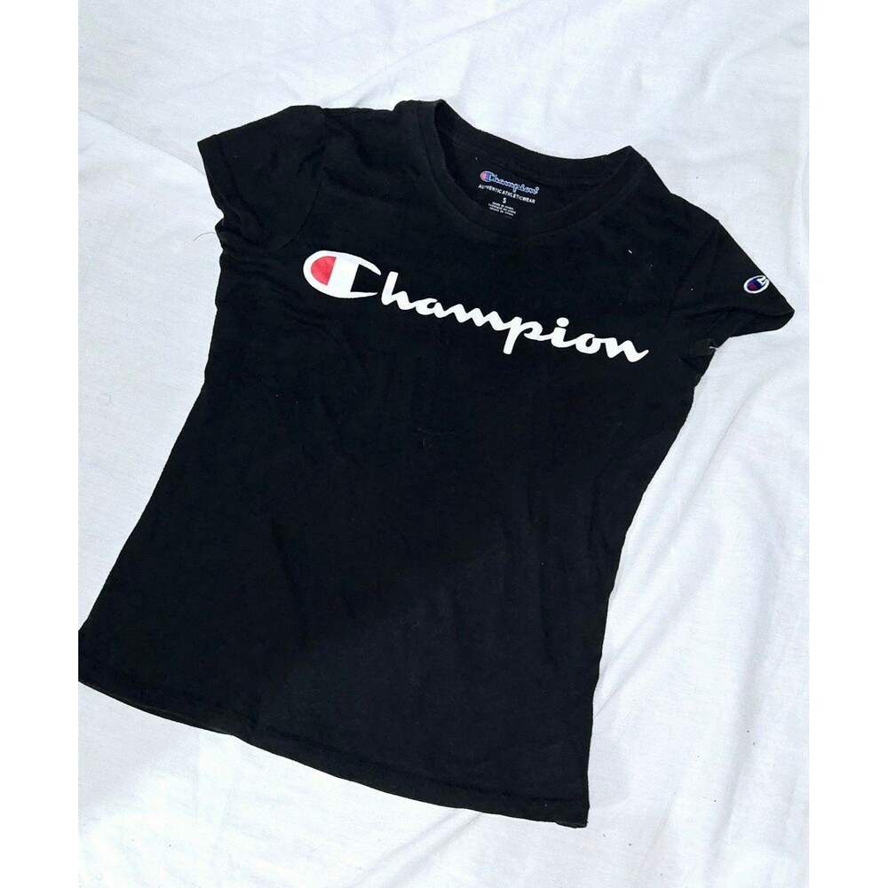 Girl's Size S "Champion" Tee in Black/White